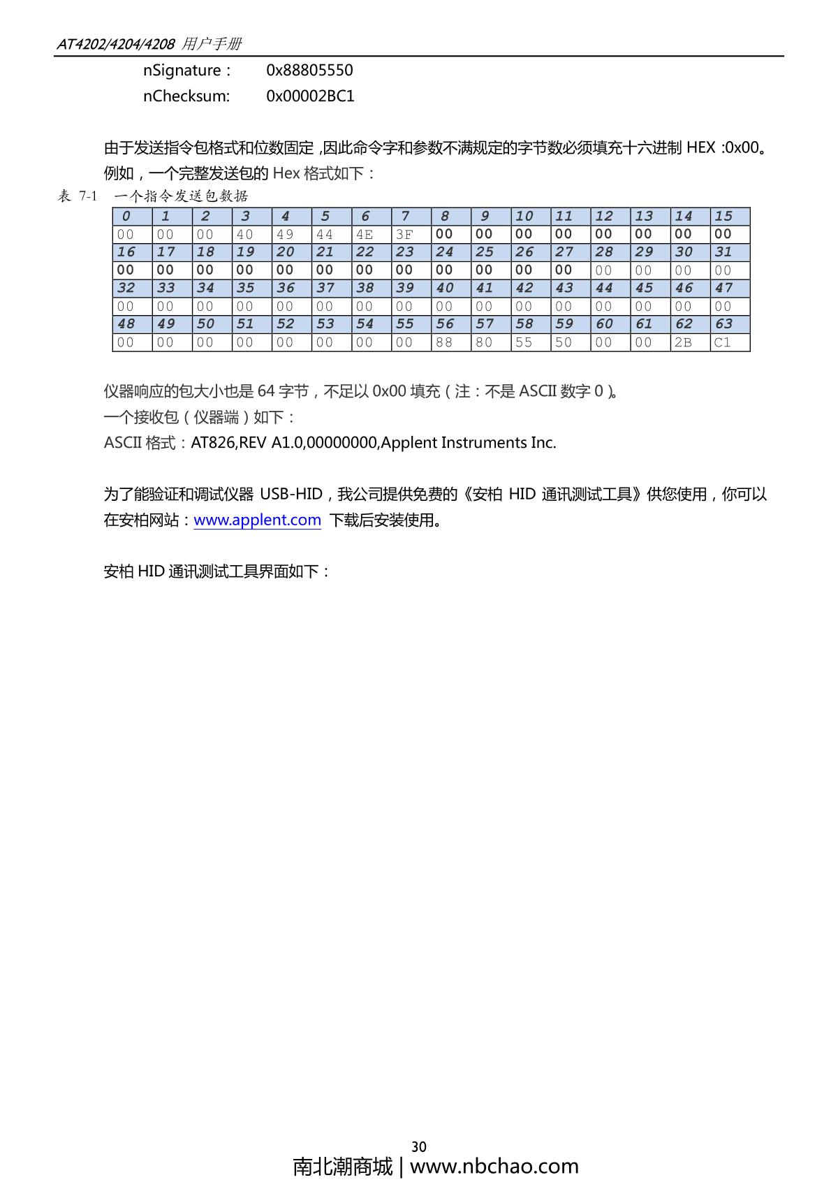 Applent AT4202 Multichannel temperature TesterManual page 30