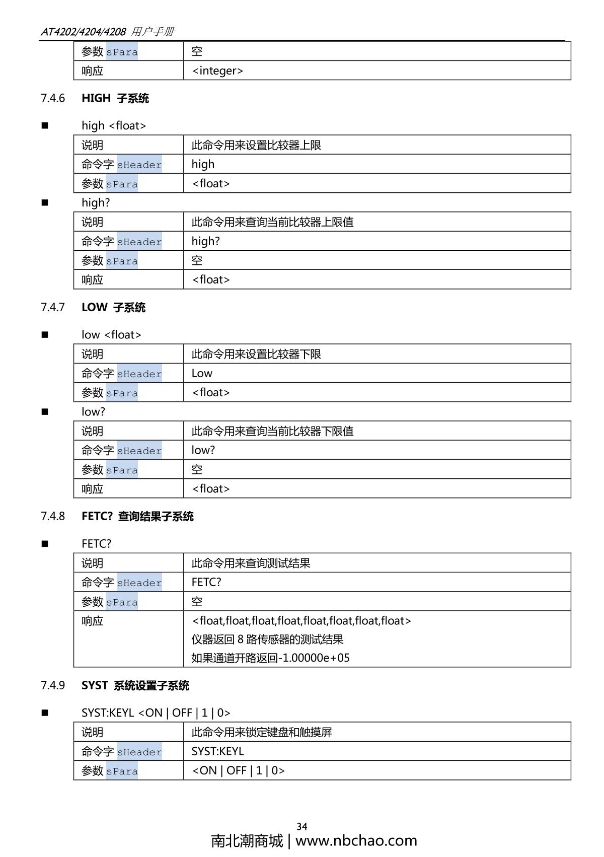 Applent AT4202 Multichannel temperature TesterManual page 34