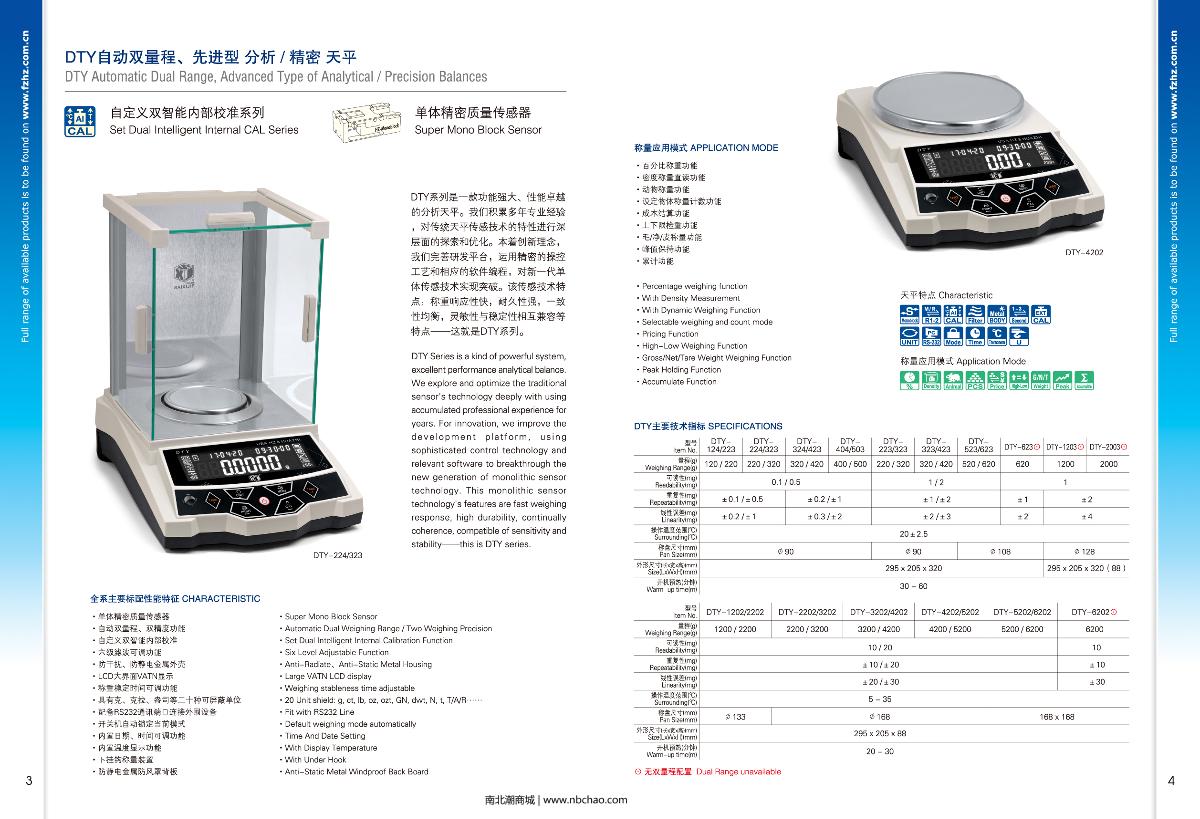 HuaZhi DTY-324/423 Electronic Balance brochure page 1