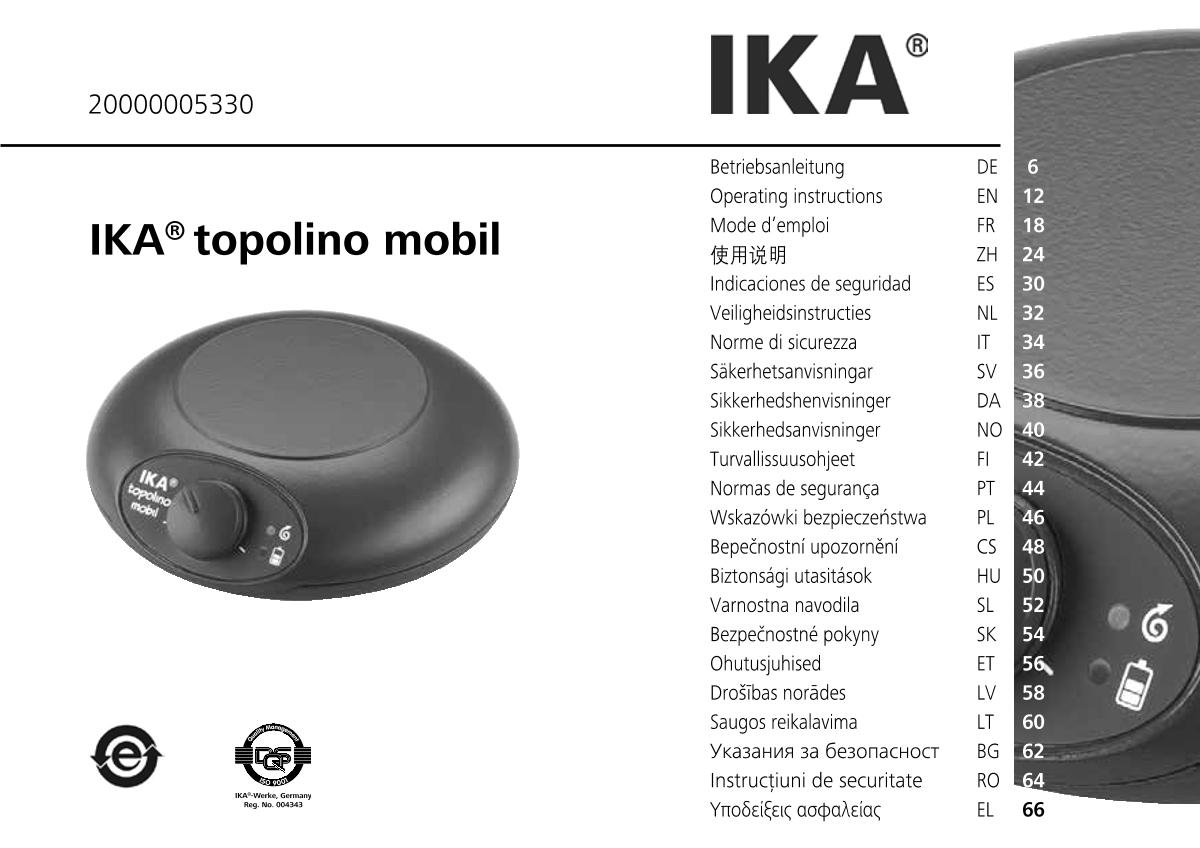 IKA Mobile Little Tony Magnetic StirrerManual page 1