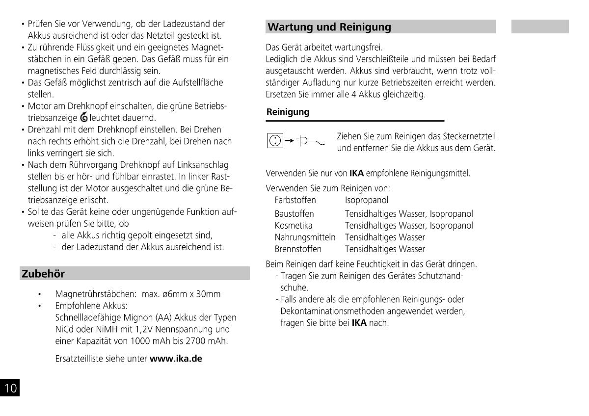 IKA Mobile Little Tony Magnetic StirrerManual page 10