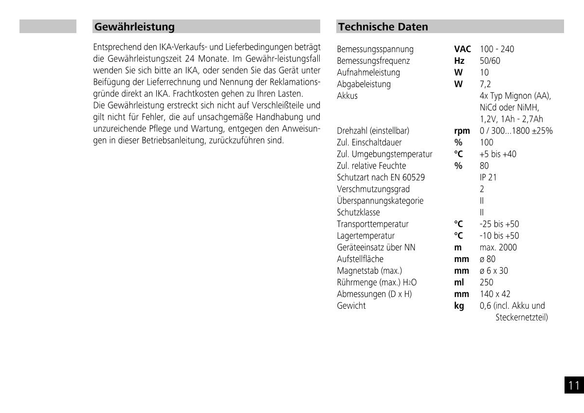 IKA Mobile Little Tony Magnetic StirrerManual page 11