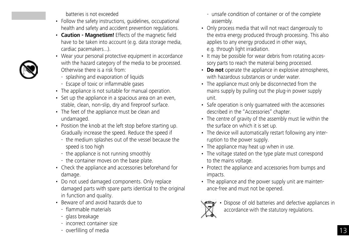 IKA Mobile Little Tony Magnetic StirrerManual page 13