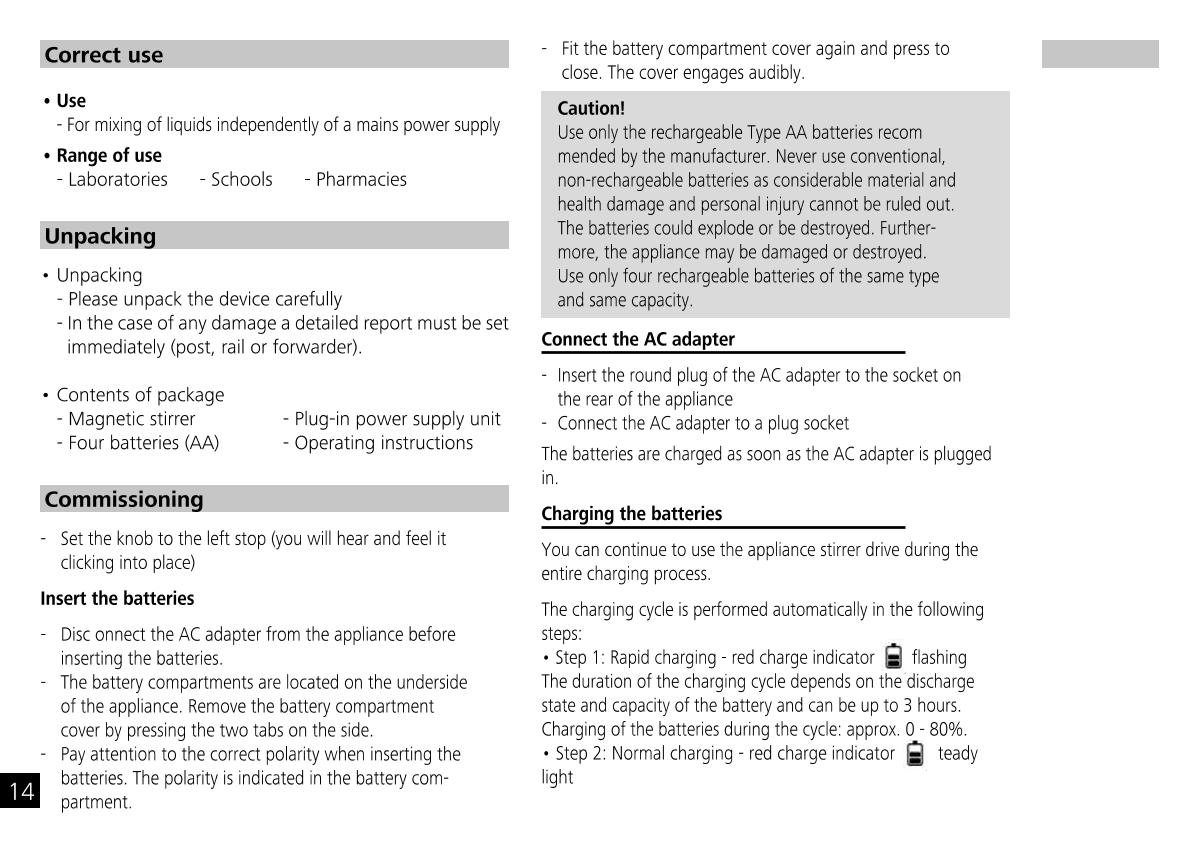 IKA Mobile Little Tony Magnetic StirrerManual page 14