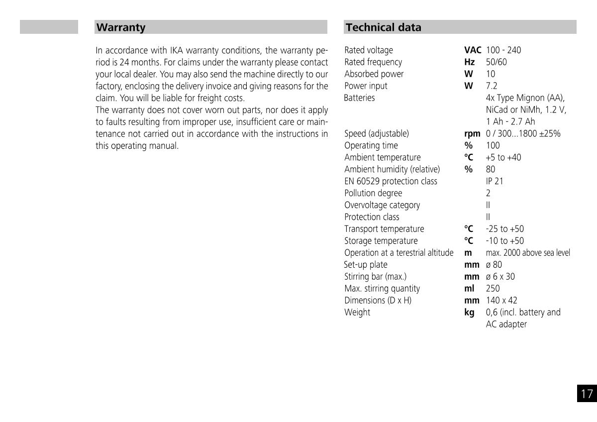 IKA Mobile Little Tony Magnetic StirrerManual page 17