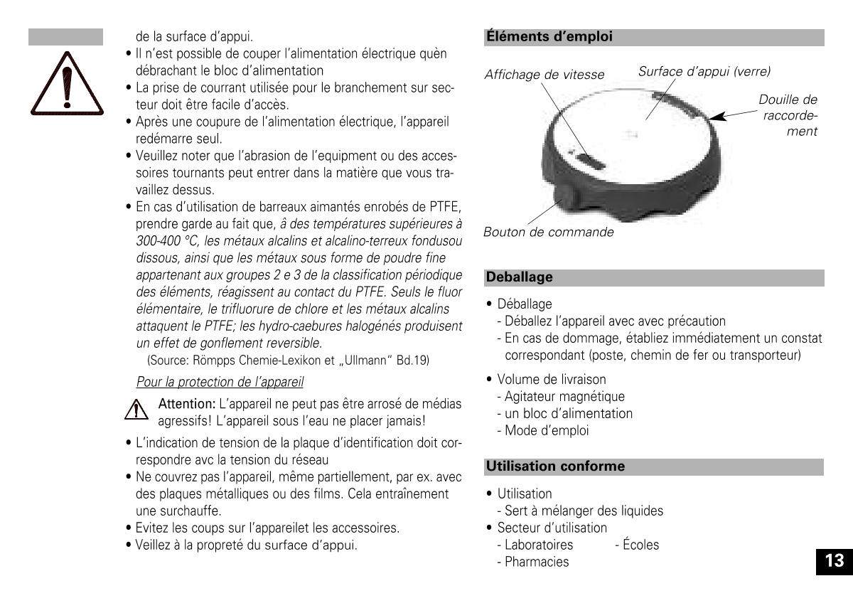 IKA color squid white Small Disc Magnetic StirrerManual page 13