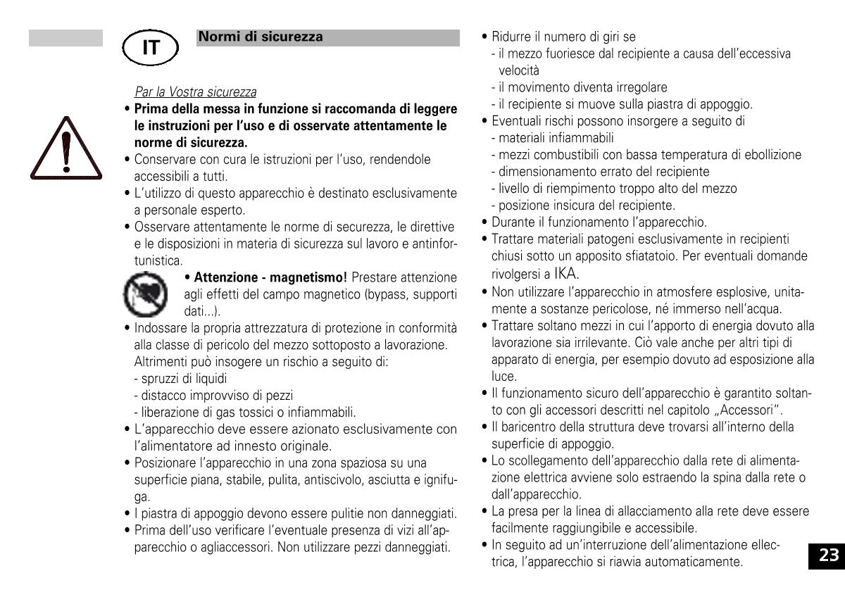 IKA color squid white Small Disc Magnetic StirrerManual page 23