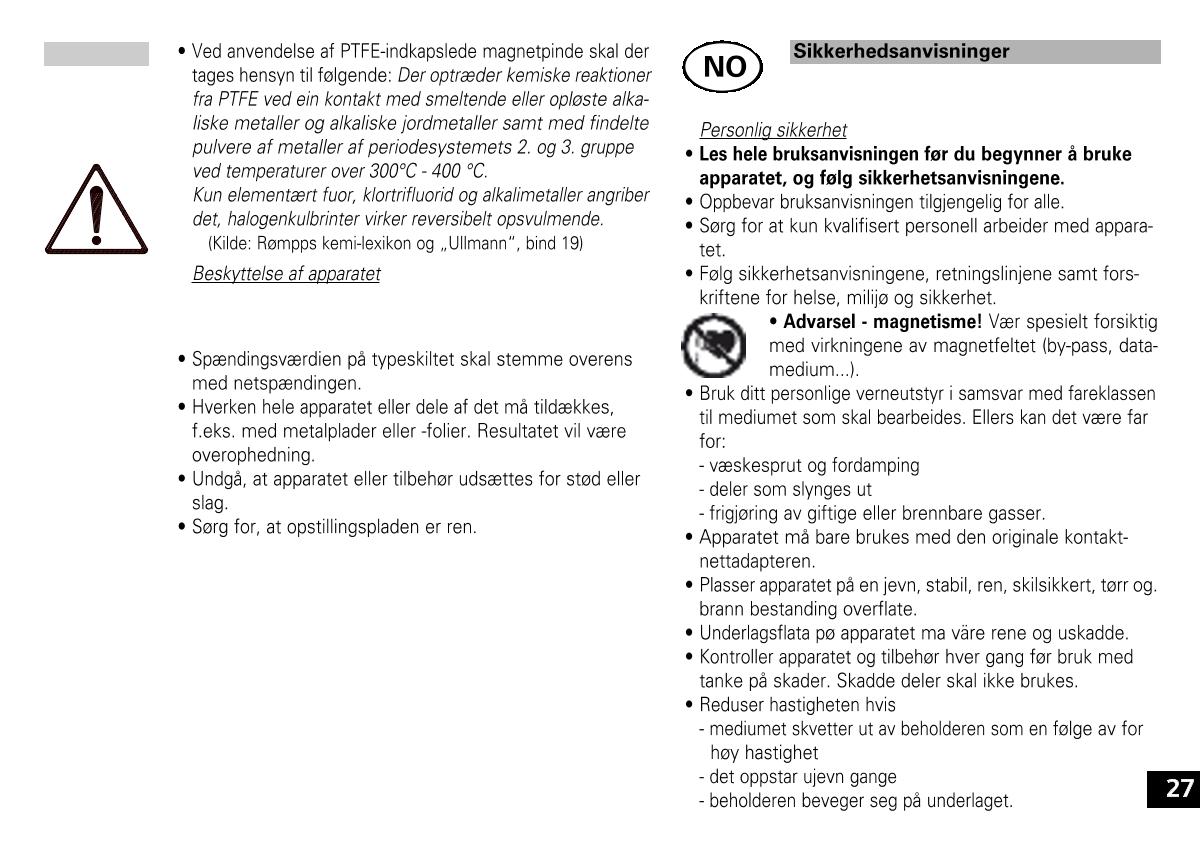 IKA color squid white Small Disc Magnetic StirrerManual page 27