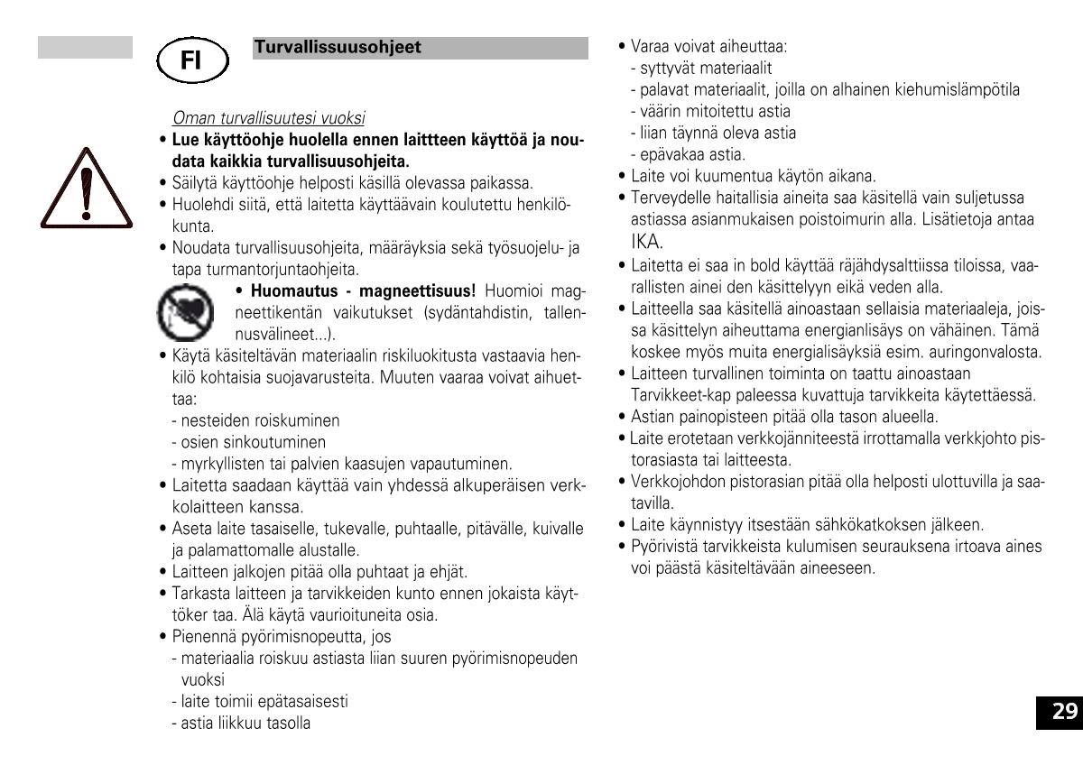 IKA color squid white Small Disc Magnetic StirrerManual page 29