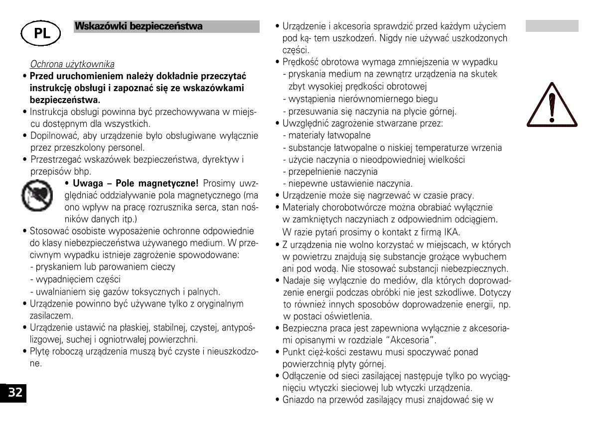 IKA color squid white Small Disc Magnetic StirrerManual page 32