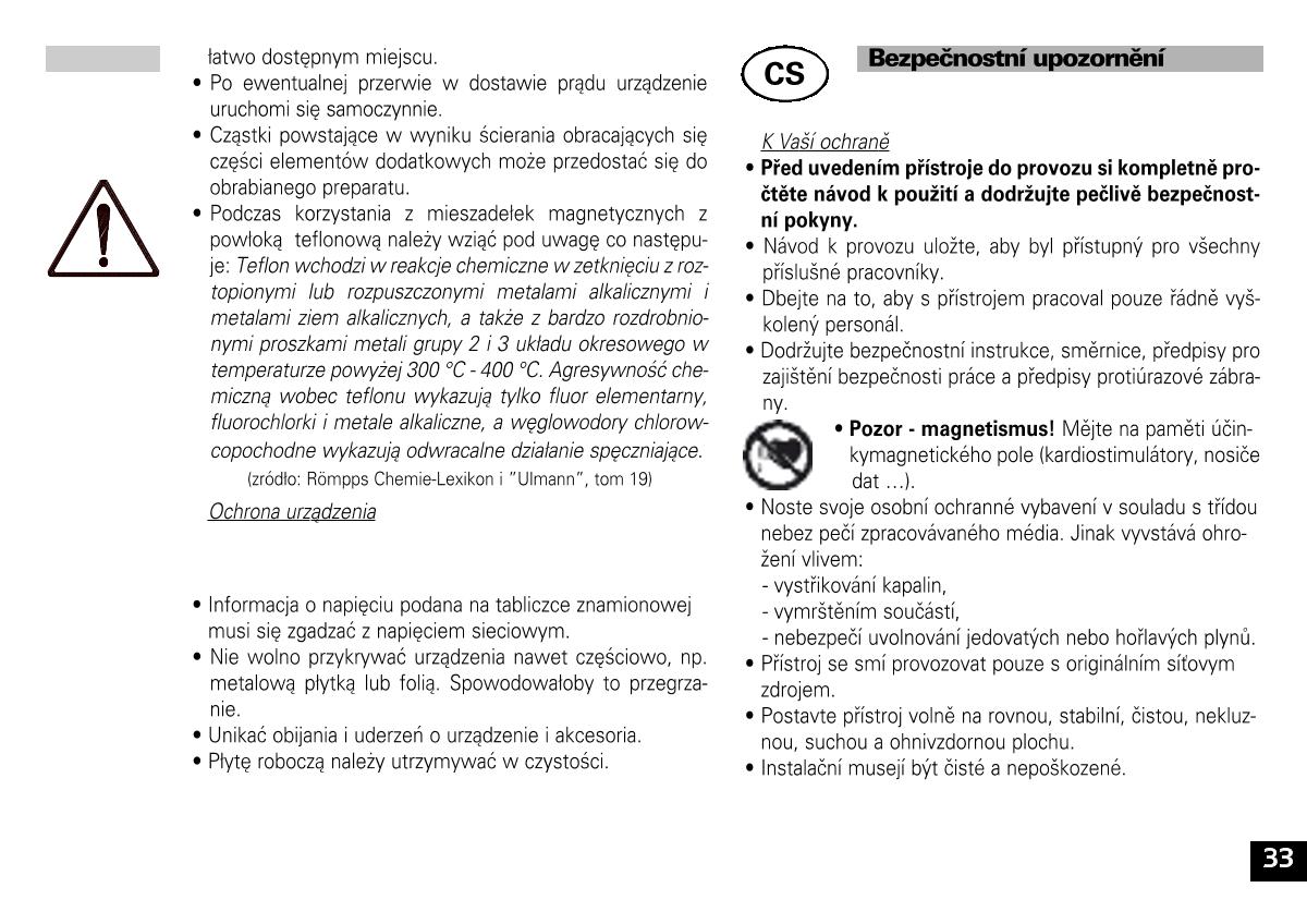 IKA color squid white Small Disc Magnetic StirrerManual page 33