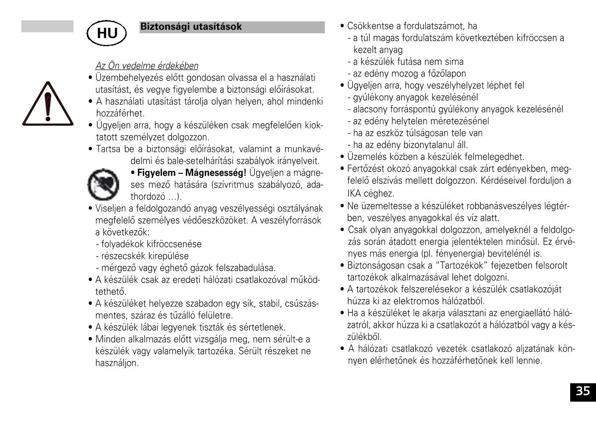 IKA color squid white Small Disc Magnetic StirrerManual page 35