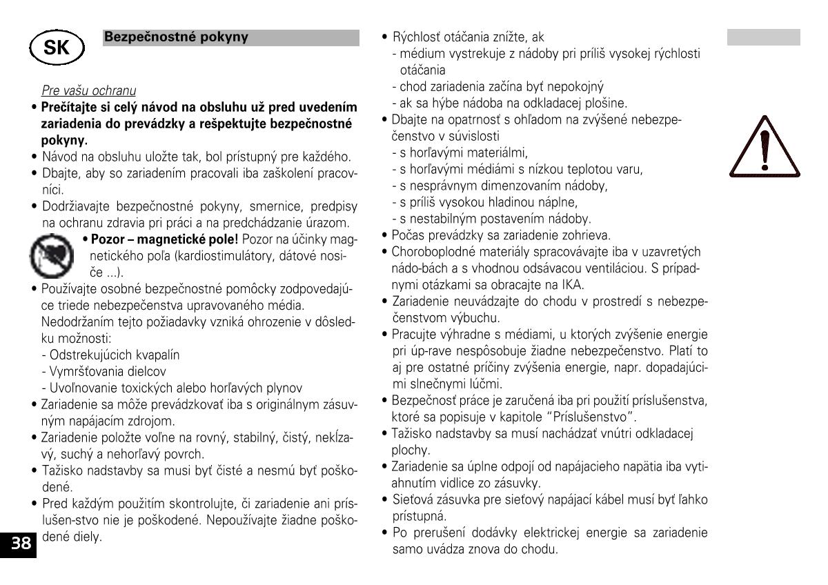 IKA color squid white Small Disc Magnetic StirrerManual page 38