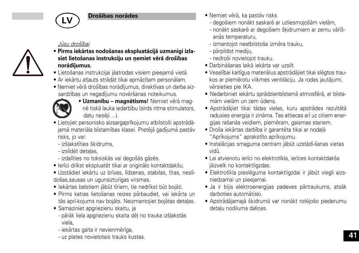 IKA color squid white Small Disc Magnetic StirrerManual page 41