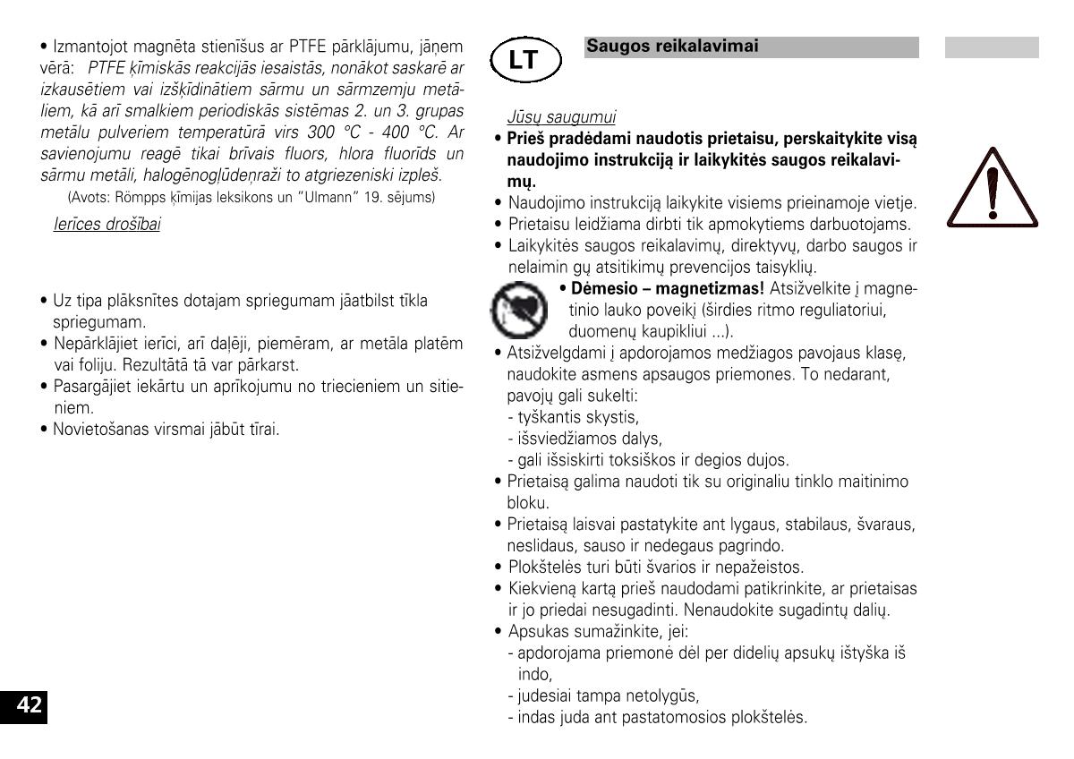 IKA color squid white Small Disc Magnetic StirrerManual page 42