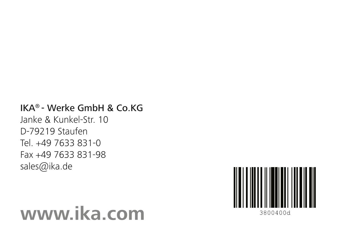 IKA color squid white Small Disc Magnetic StirrerManual page 44