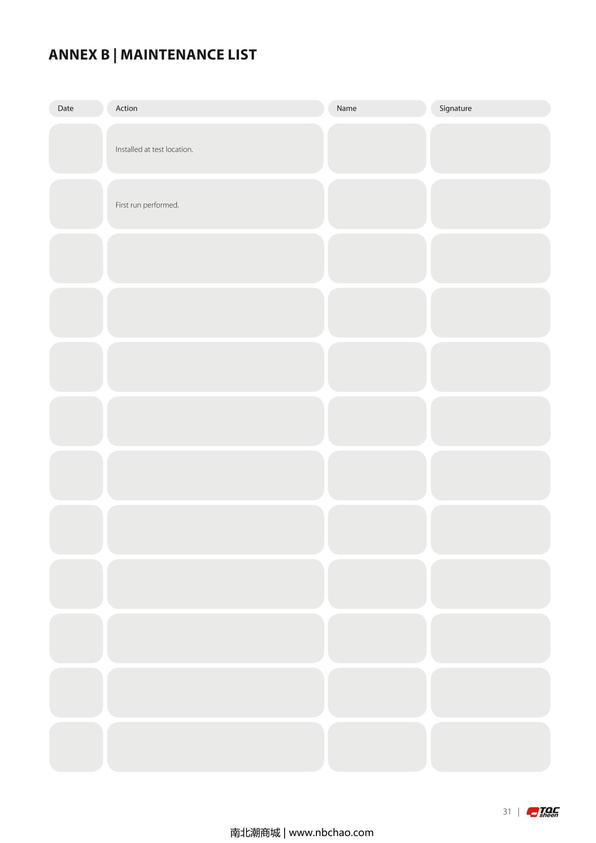 TQC sheen AB4120 Automatic Film ApplicatorManual page 30