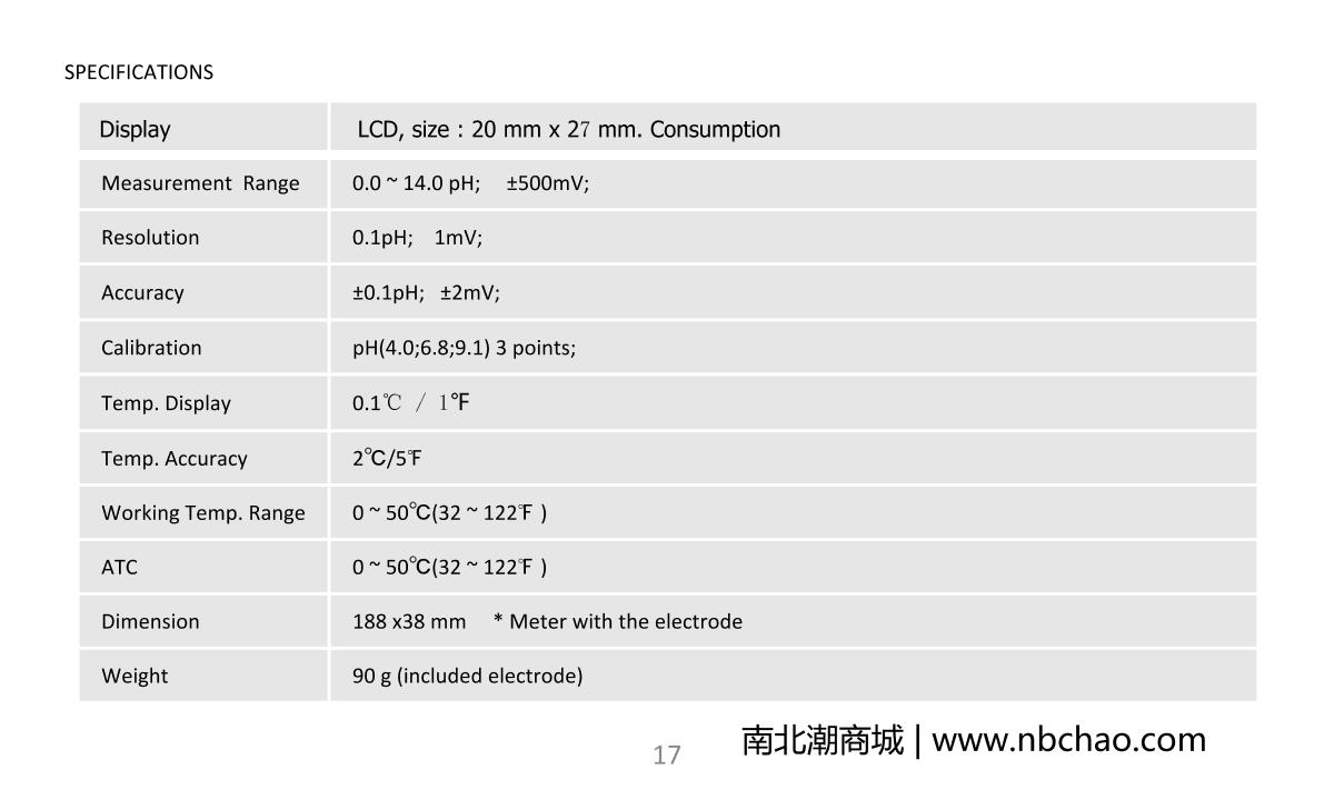 kedida CT-6821 PH & ORP meter brochure page 19