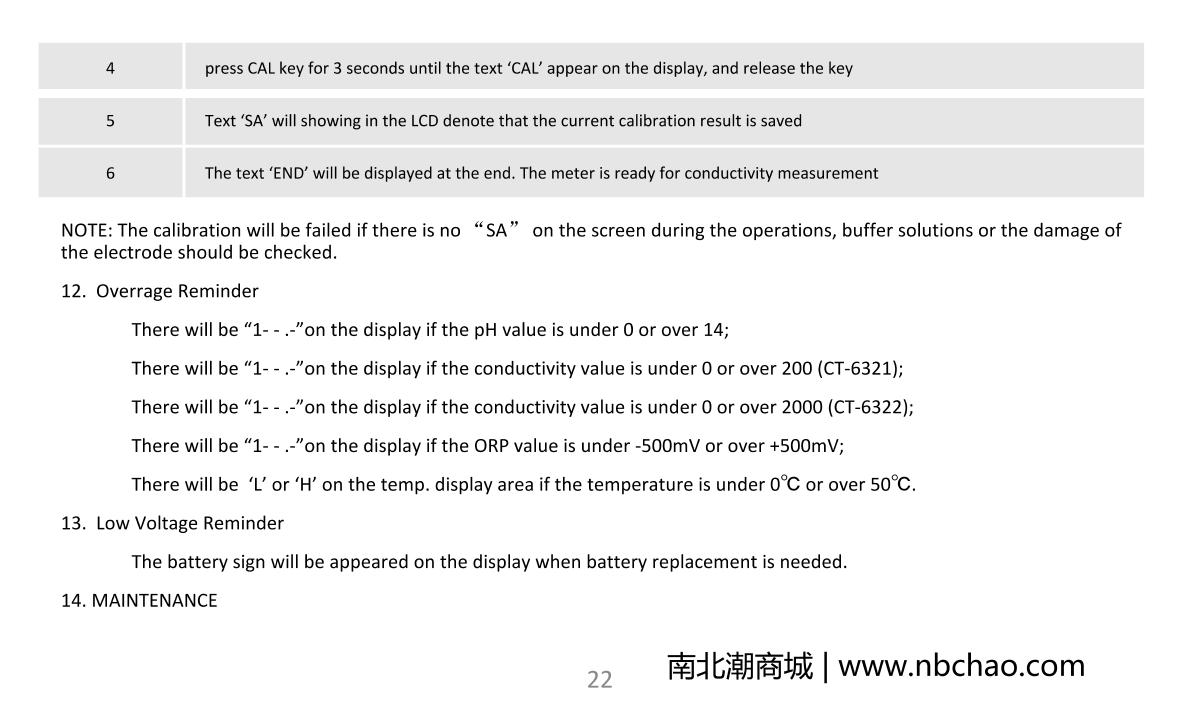 kedida CT-6821 PH & ORP meter brochure page 24