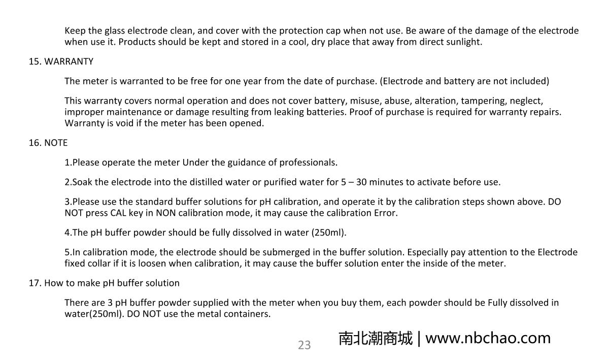 kedida CT-6821 PH & ORP meter brochure page 25
