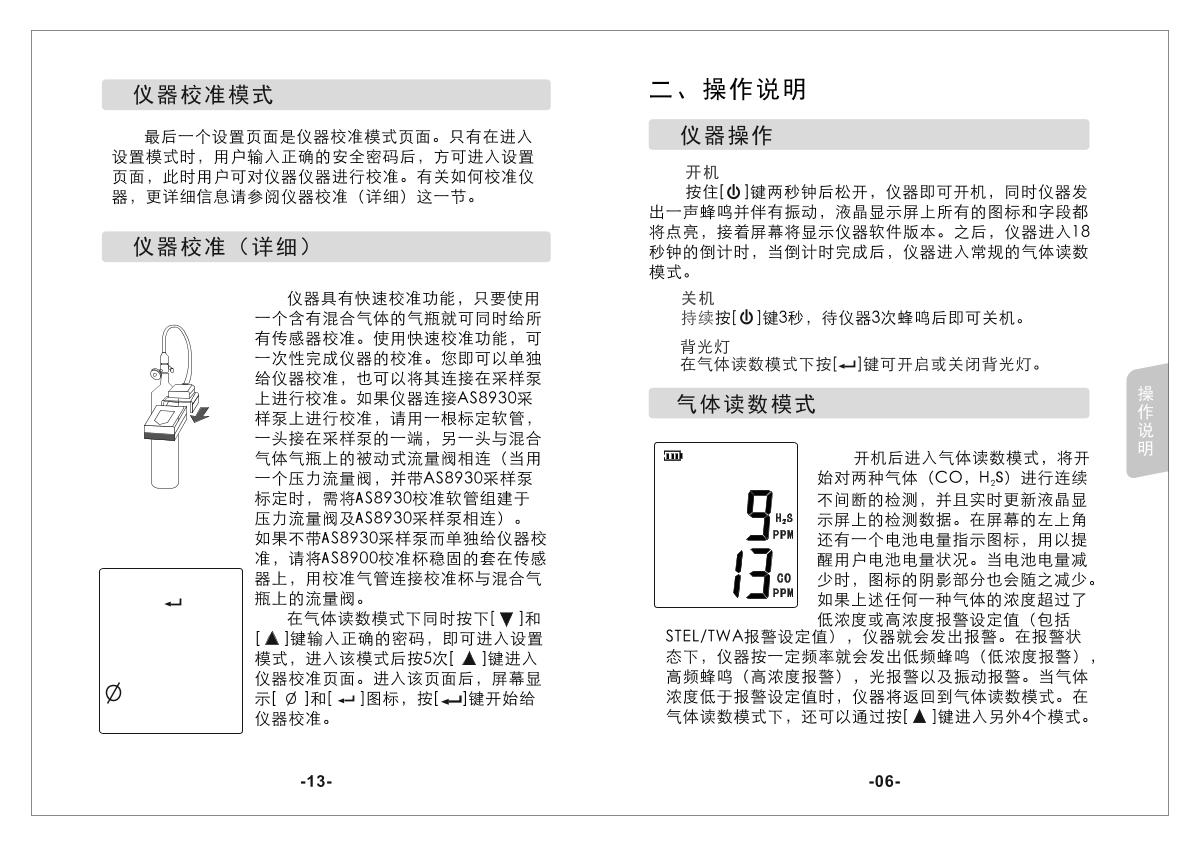 SMART SENSOR AS8903 2-In-1 Gas Detector (diffusion type + pump suction type) brochure page 9
