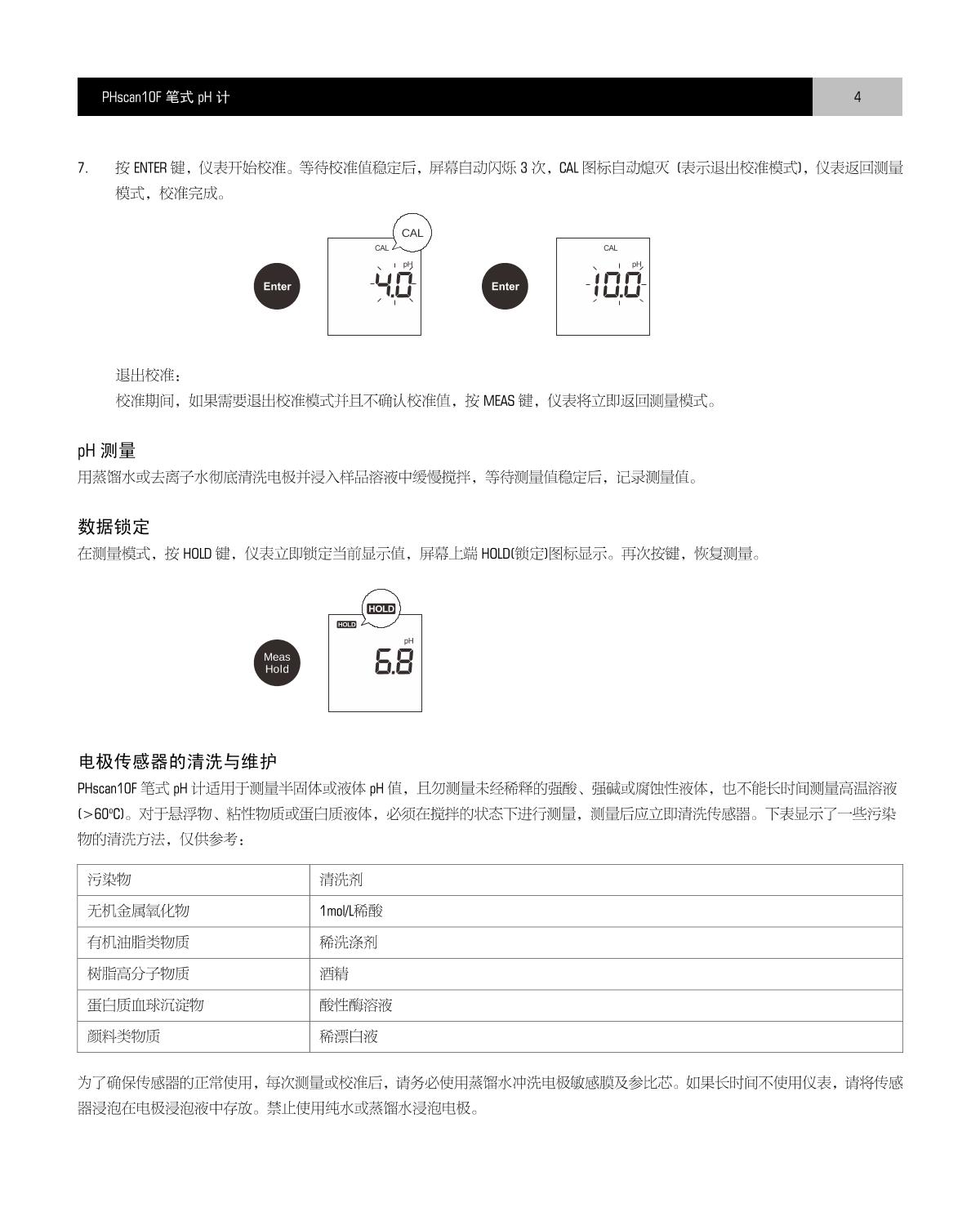 Bante PHscan10F-K Pen pH MeterManual page 5