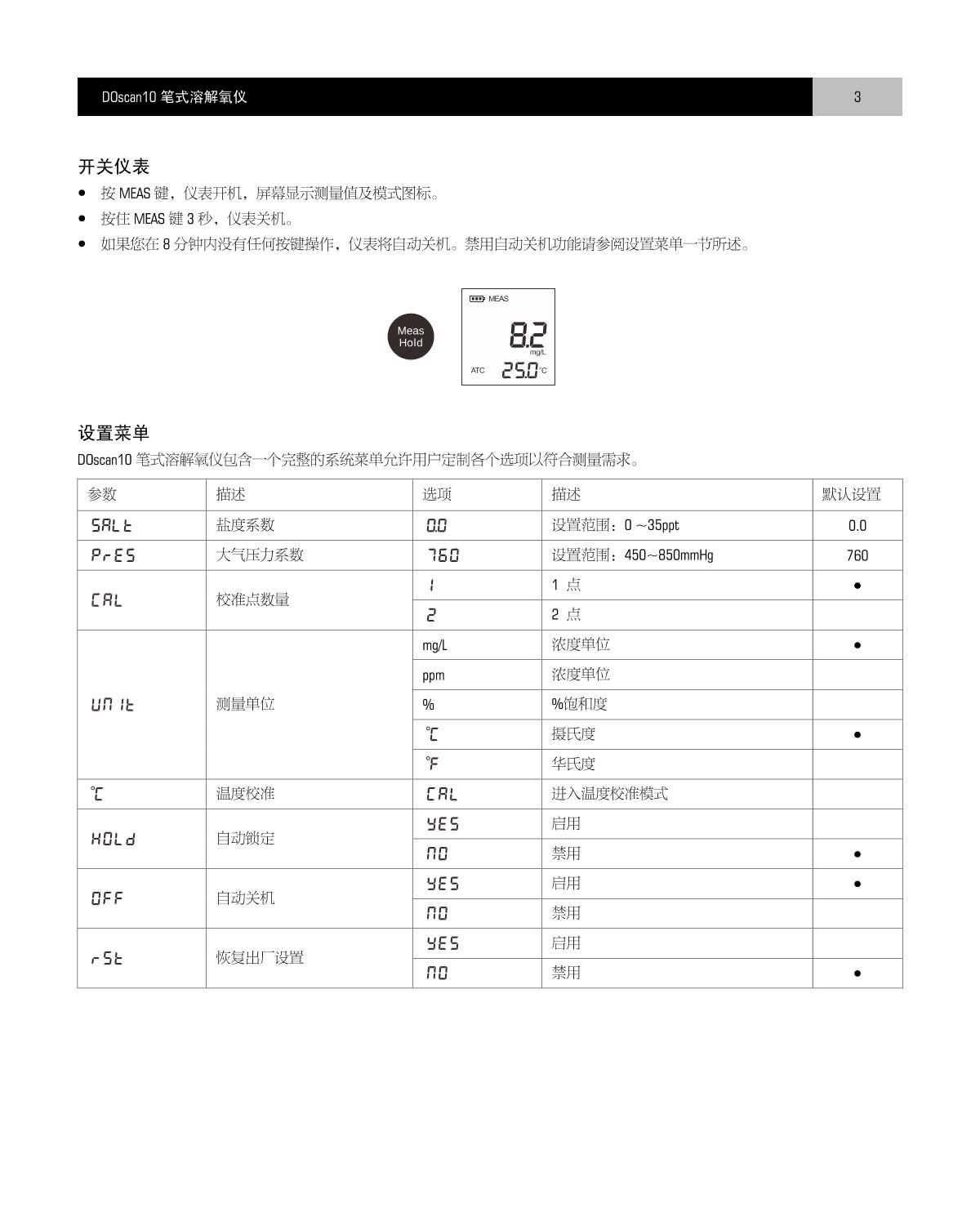 Bante DOscan10 Pen Dissolved Oxygen MeterManual page 4
