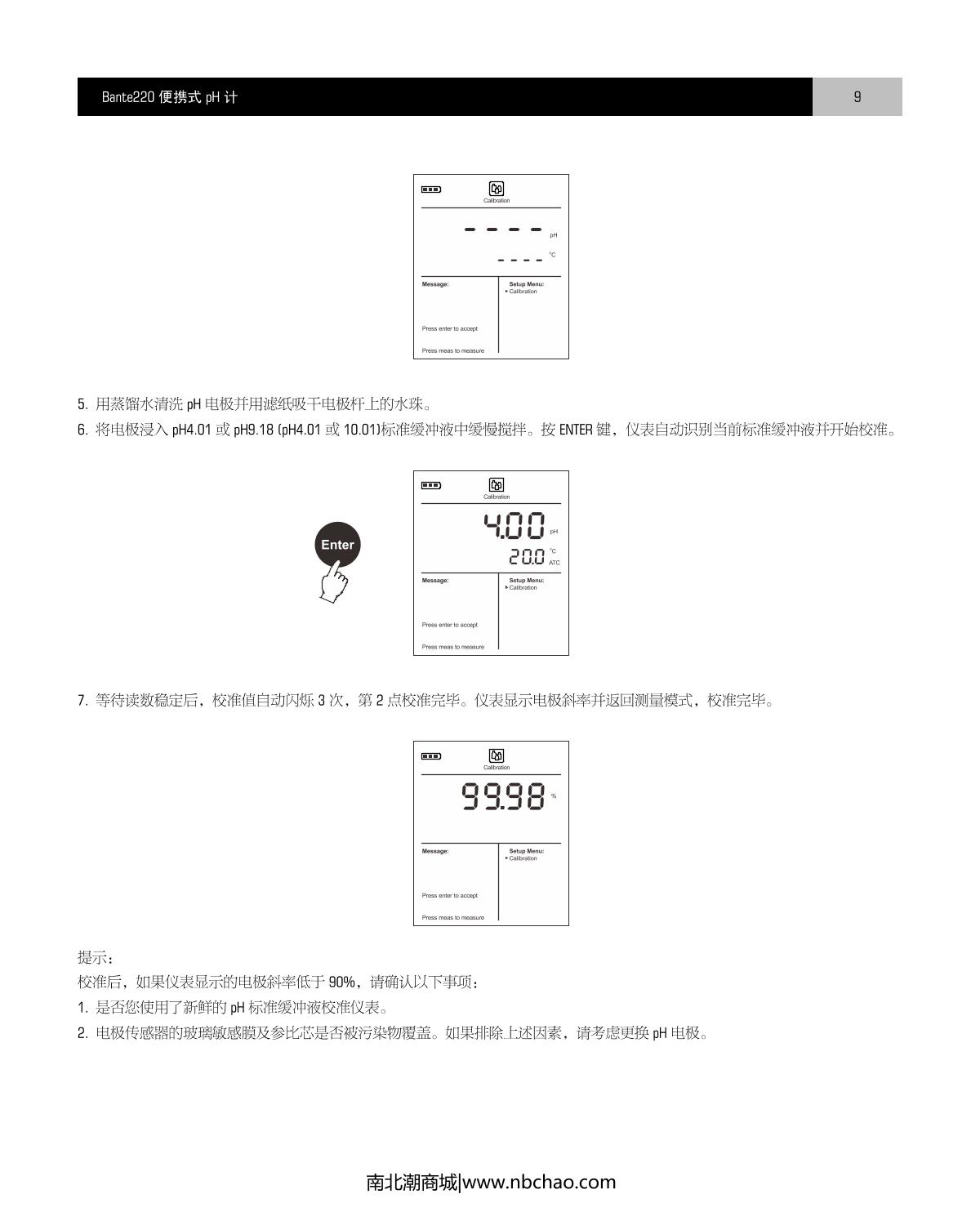 Bante Bante220-ORP Portable pH/ORP MeterManual page 10