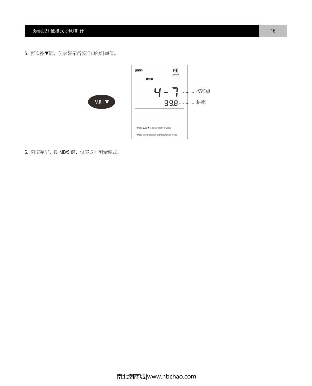 Bante Bante221-UK Portable pHmeterManual page 17