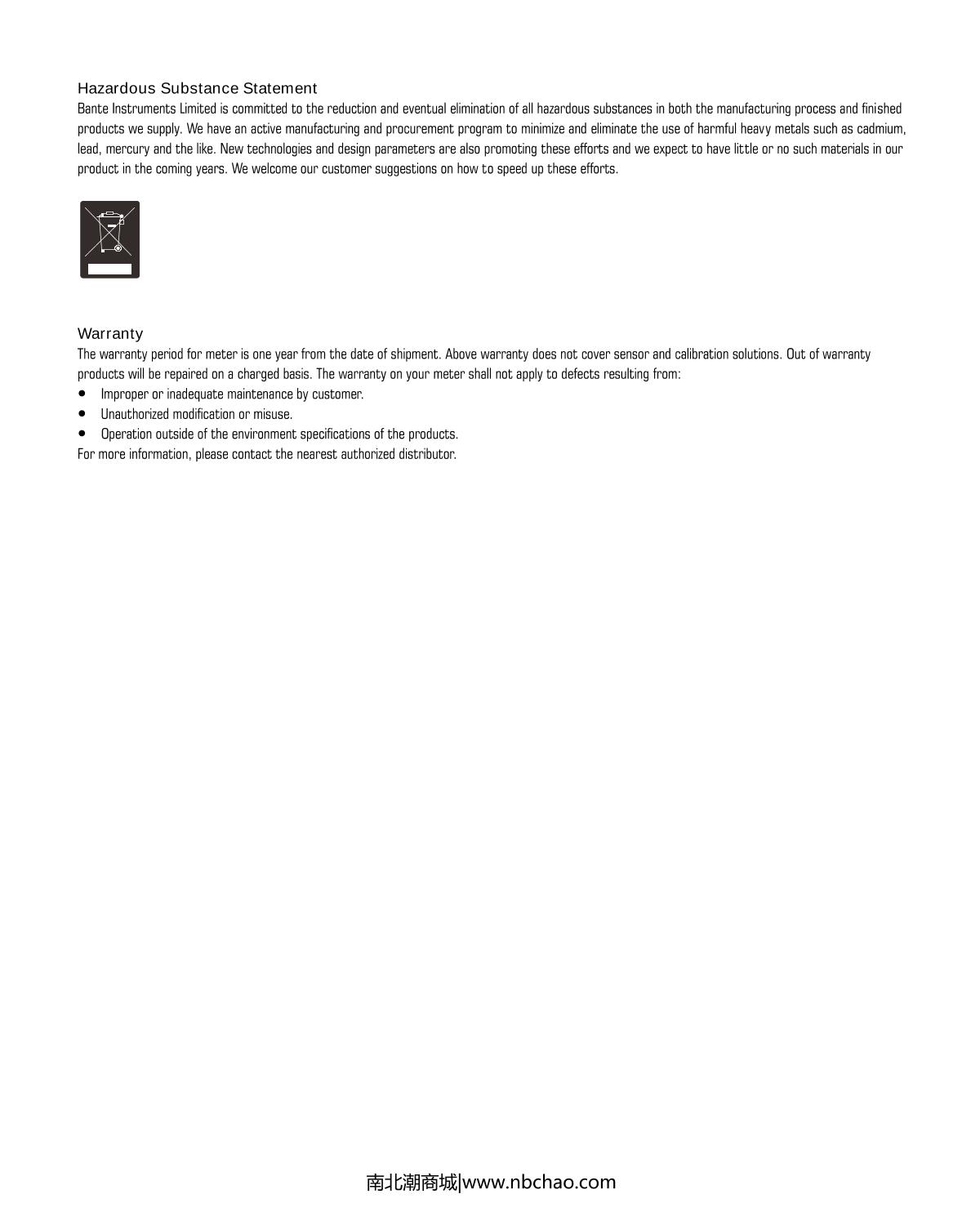 Bante Bante221-UK Portable pHmeterManual page 28