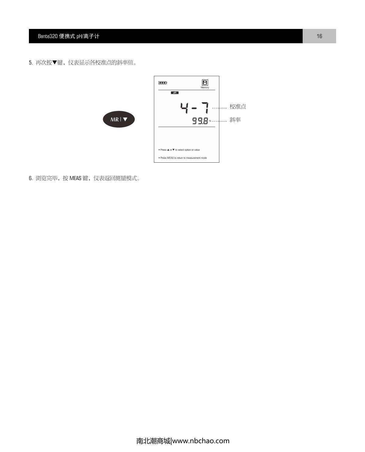 Bante Bante320-UK Portable Ion meterManual page 17