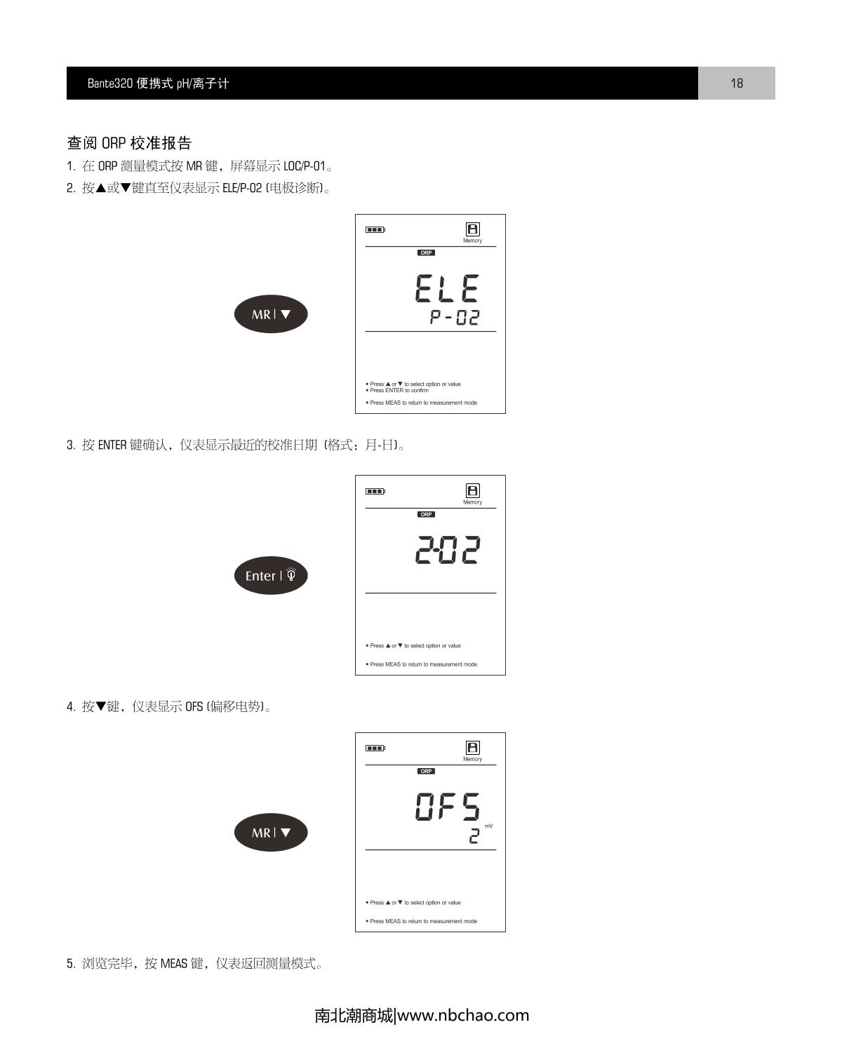Bante Bante320-UK Portable Ion meterManual page 19