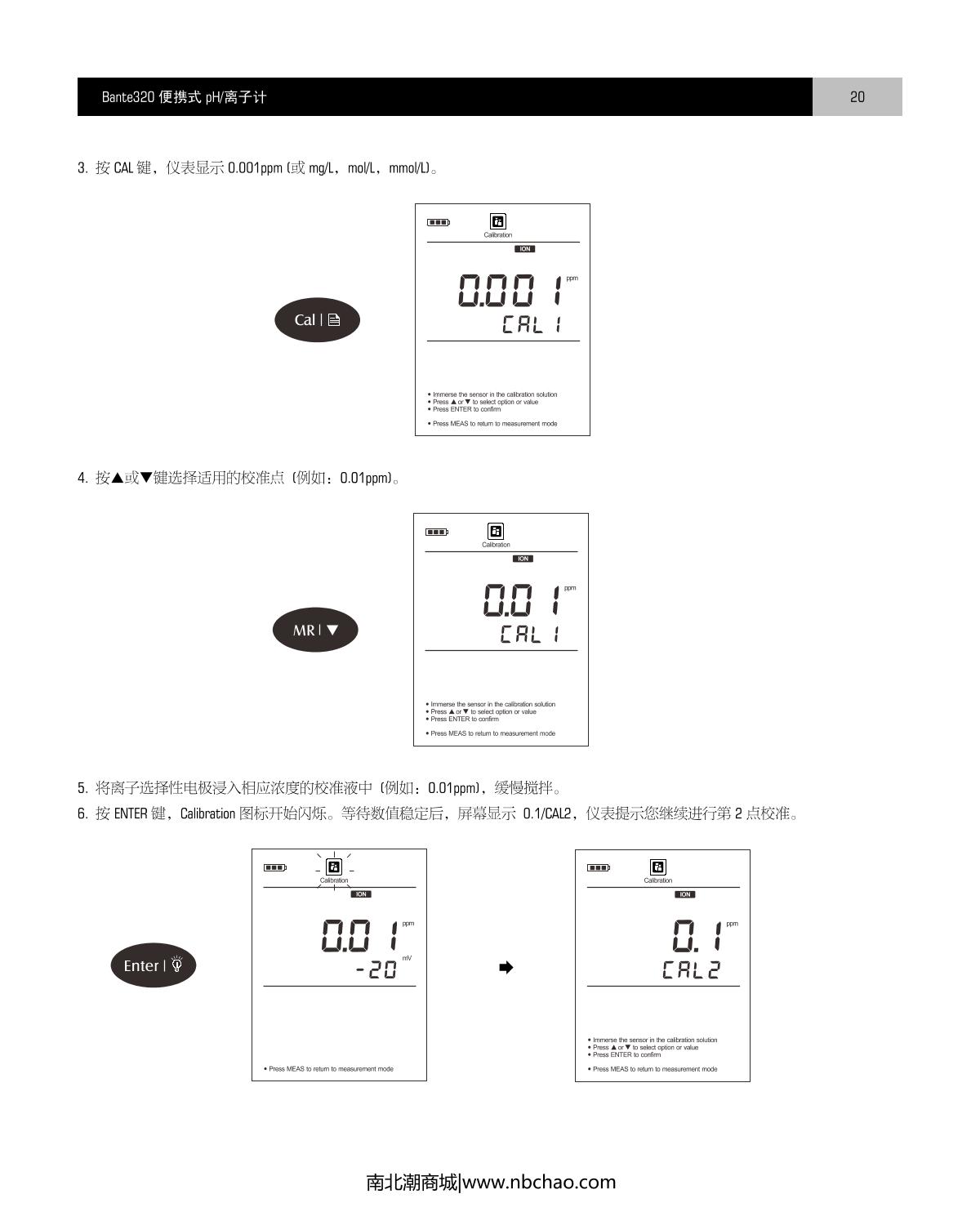 Bante Bante320-UK Portable Ion meterManual page 21
