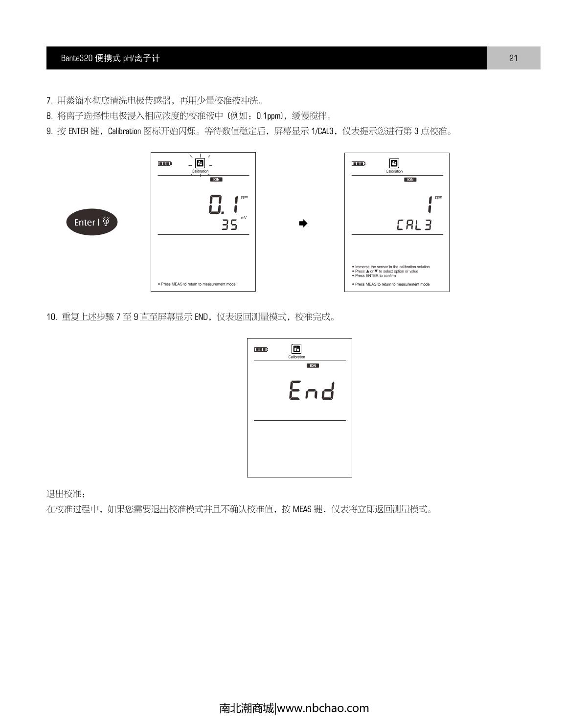 Bante Bante320-UK Portable Ion meterManual page 22