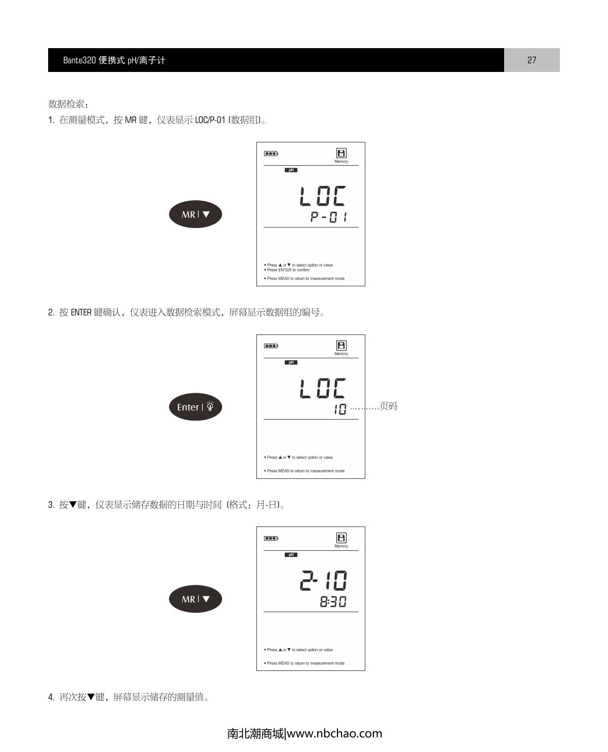 Bante Bante320-UK Portable Ion meterManual page 28