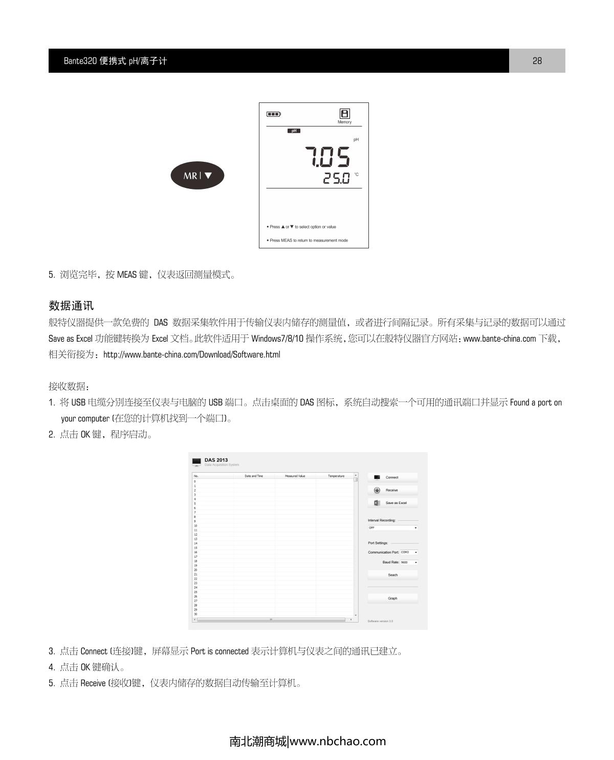 Bante Bante320-UK Portable Ion meterManual page 29