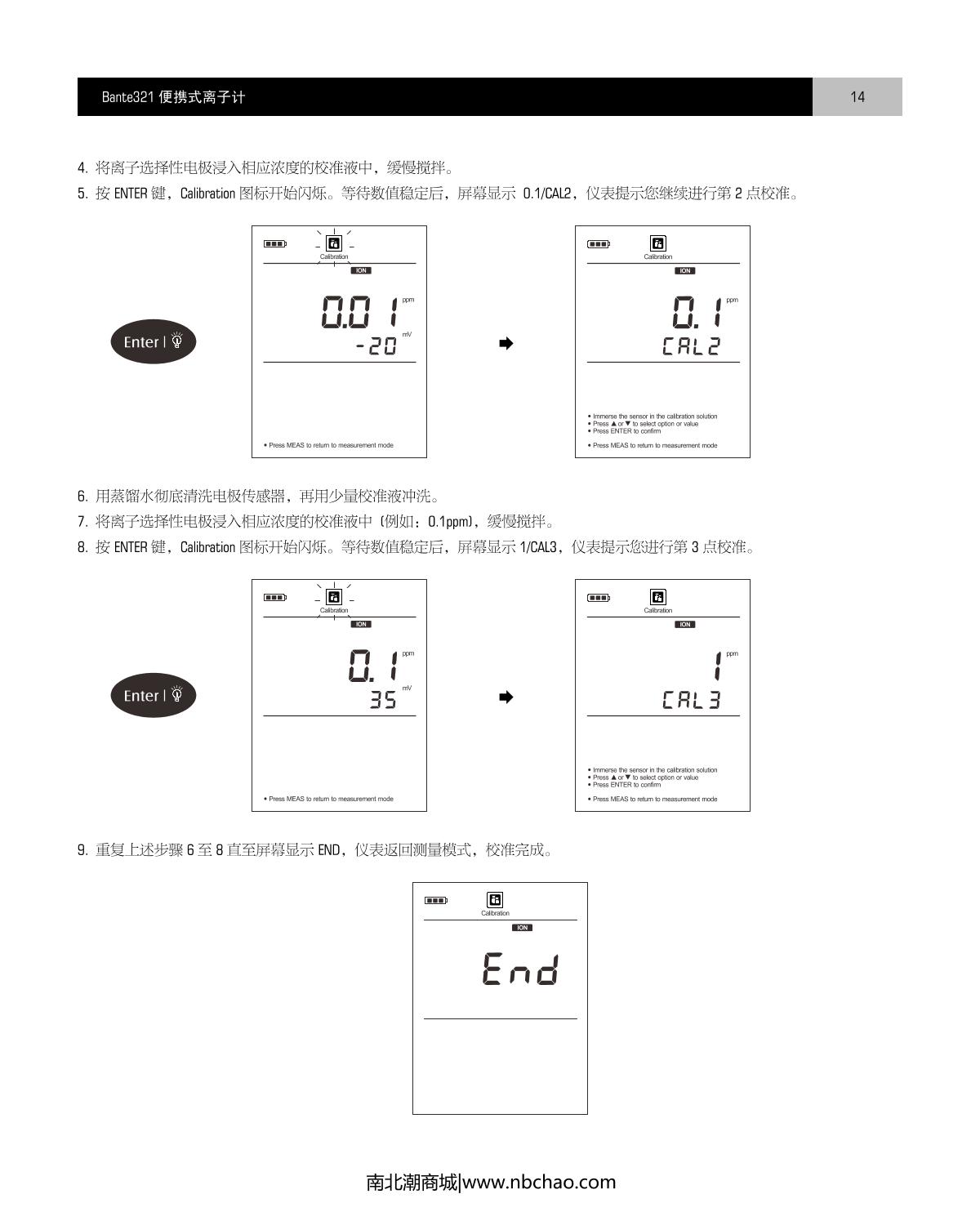 Bante Bante321-Cd Portable Ion meterManual page 15