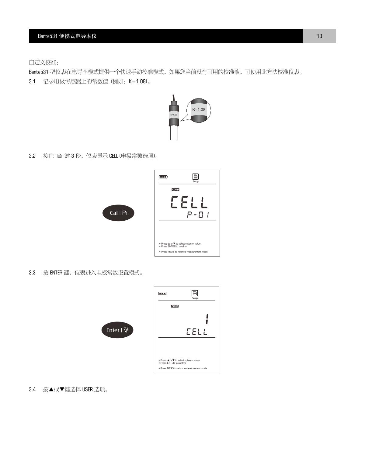 Bante Bante531-DL Portable Conductivity MeterManual page 14