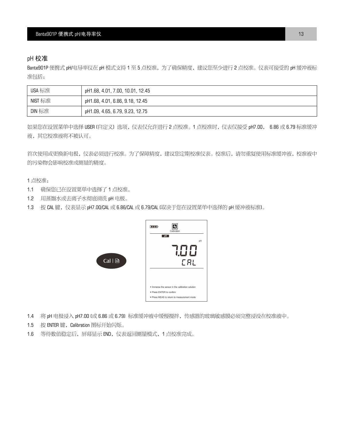 Bante Bante901P-UK Portable Multi-Parameter Water Quality MeterManual page 14