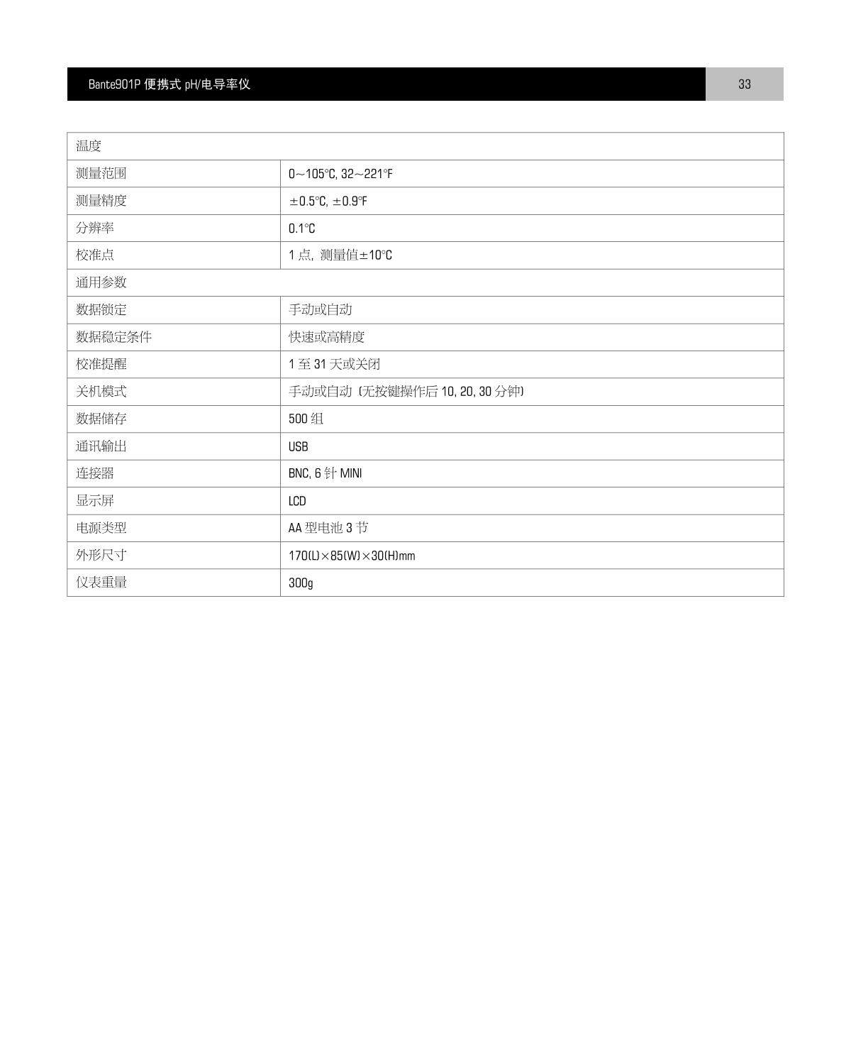 Bante Bante901P-UK Portable Multi-Parameter Water Quality MeterManual page 34