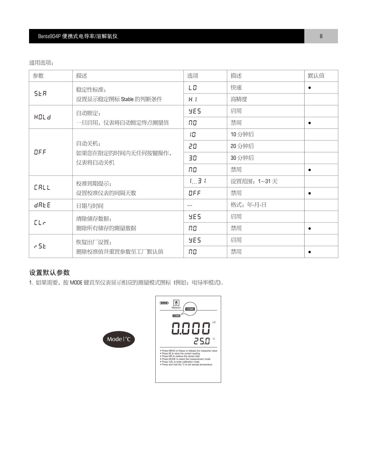 Bante Bante904P-CN Portable Multi-Parameter Water Quality MeterManual page 9
