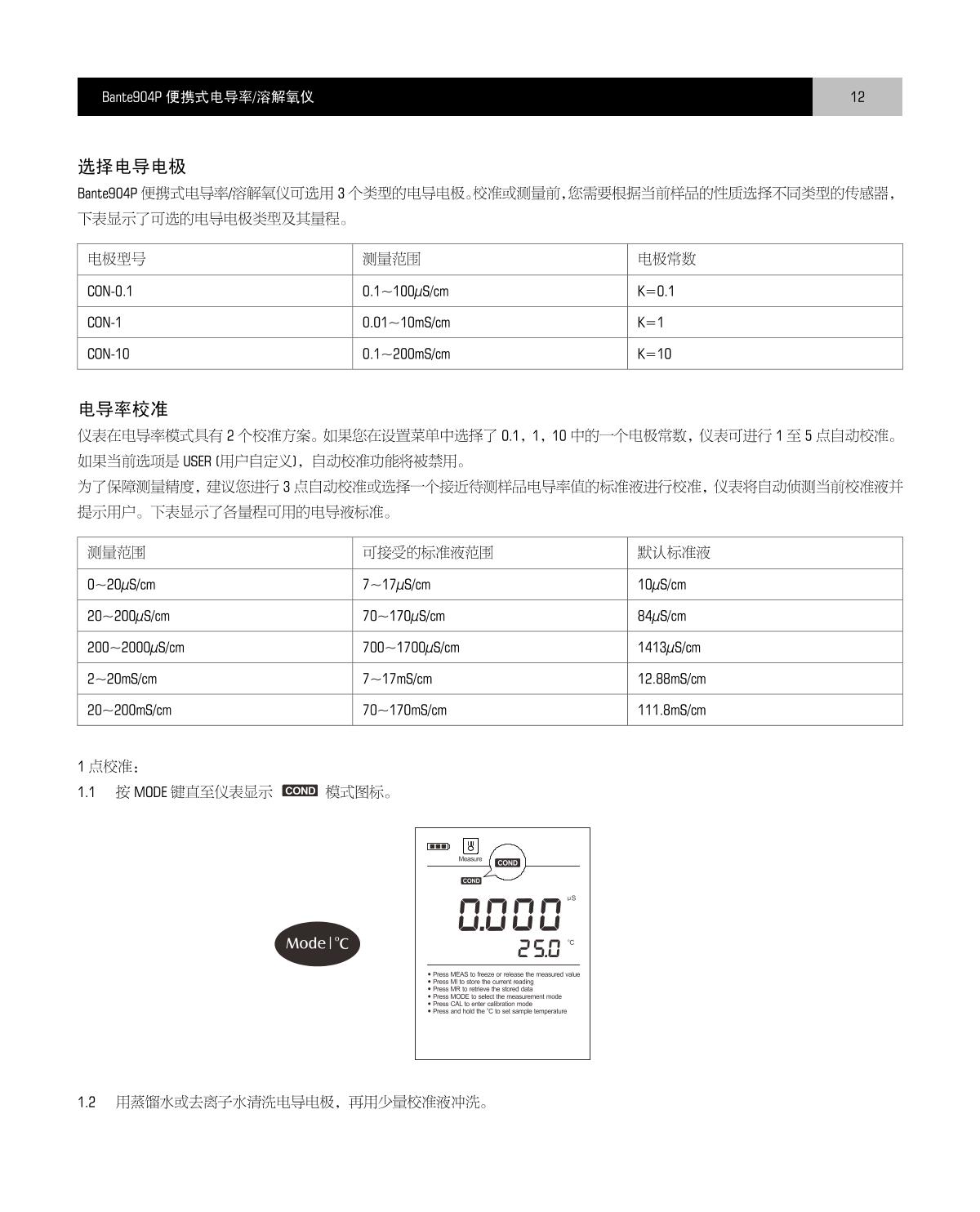 Bante Bante904P-UK Portable Multi-Parameter Water Quality MeterManual page 13