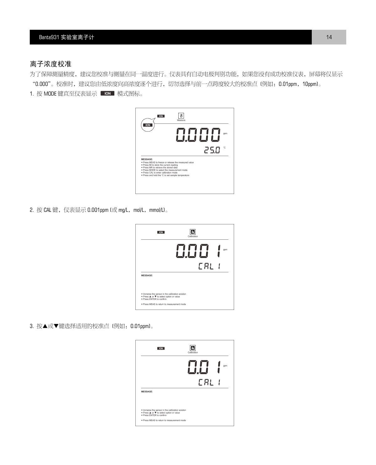 Bante Bante931-Cd Laboratory Ion MeterManual page 15
