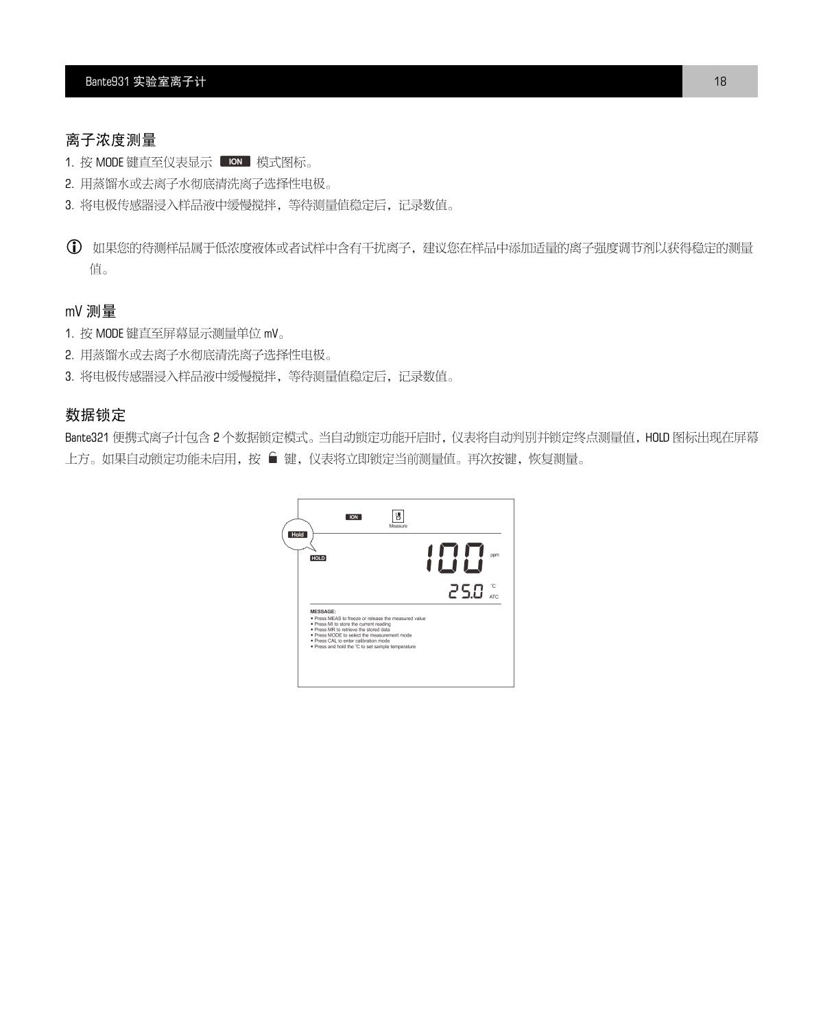 Bante Bante931-I Laboratory Ion MeterManual page 19
