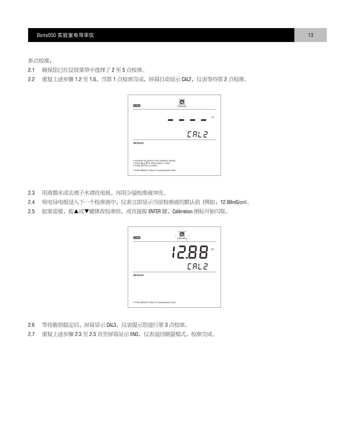 Bante Bante950-S Laboratory conductivity /TDS/salinity/resistivity meterManual page 14