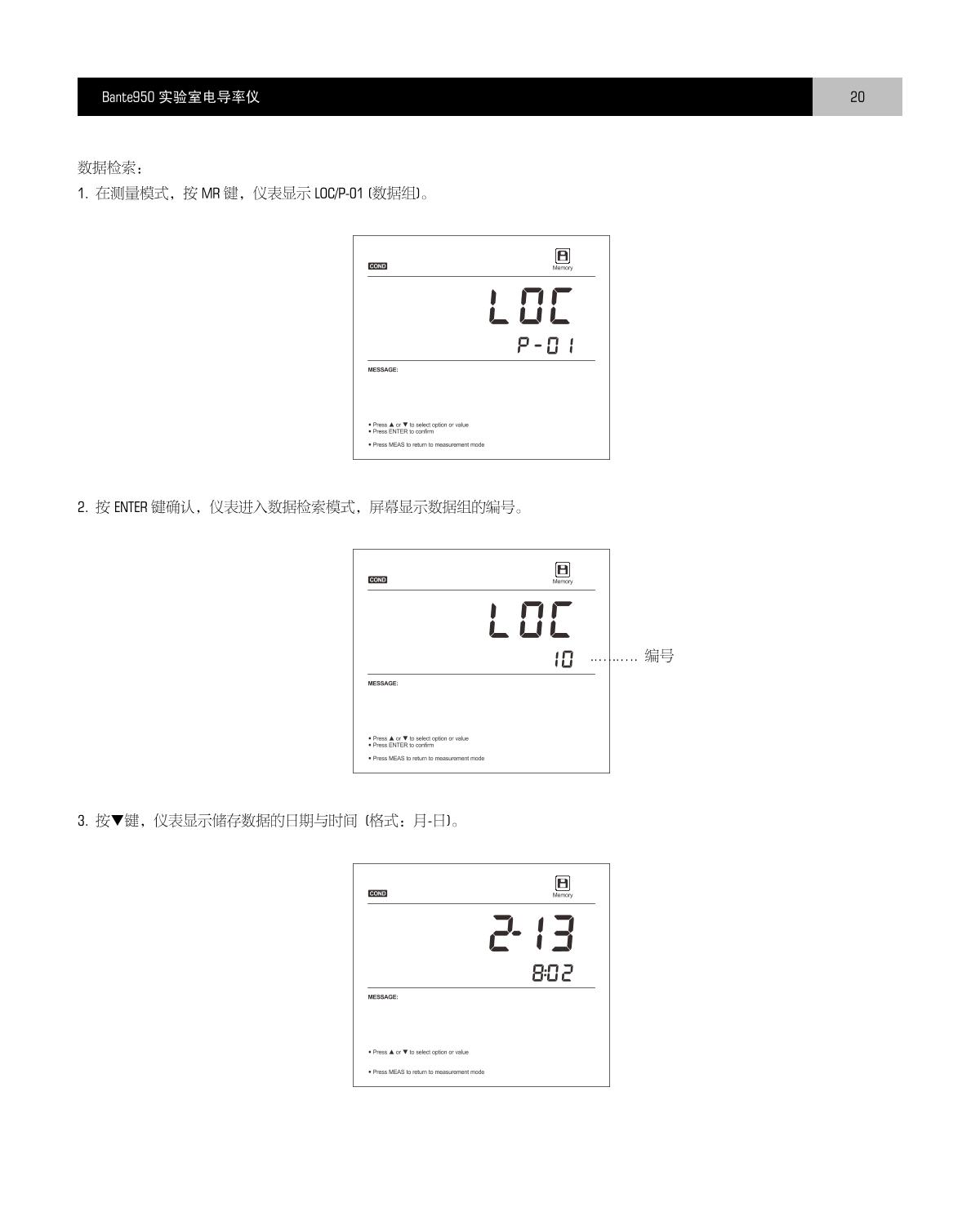 Bante Bante950-S Laboratory conductivity /TDS/salinity/resistivity meterManual page 21