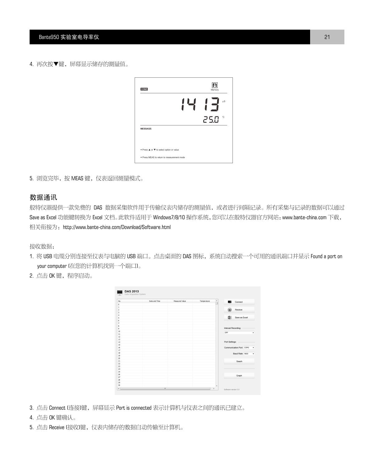 Bante Bante950-S Laboratory conductivity /TDS/salinity/resistivity meterManual page 22
