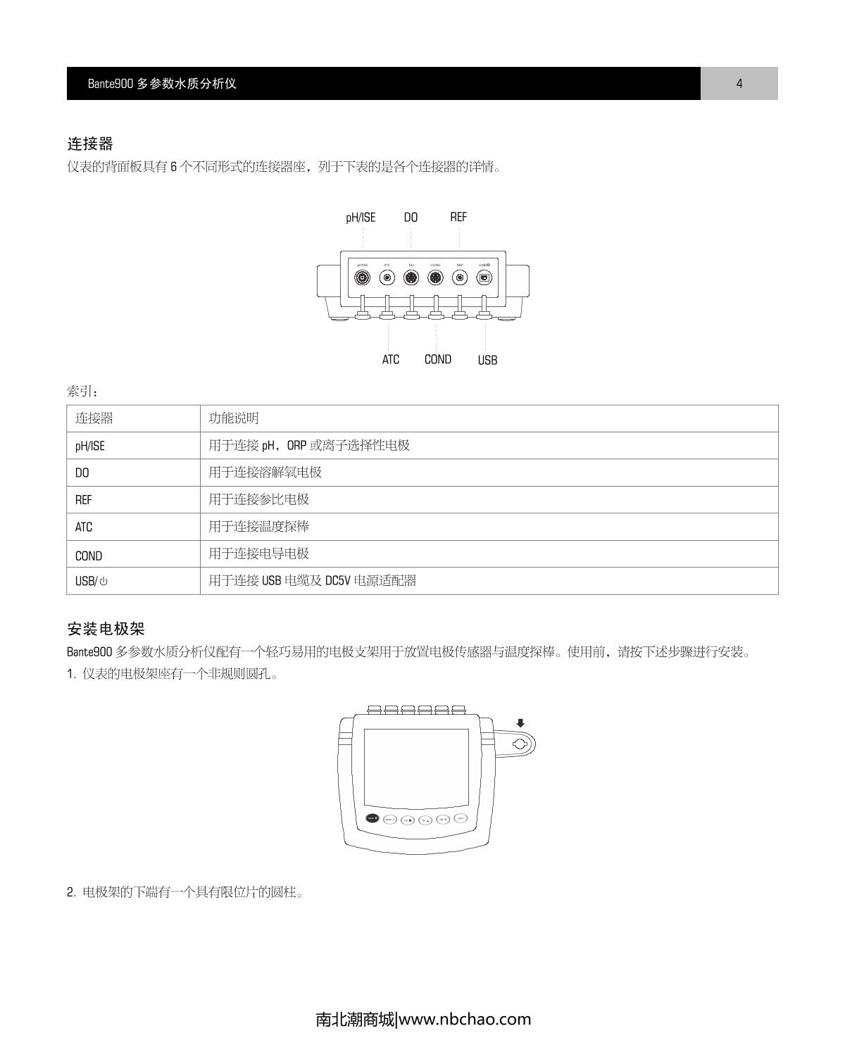Bante Bante900-CN Laboratory multiparameter Water Quality MeterManual page 5