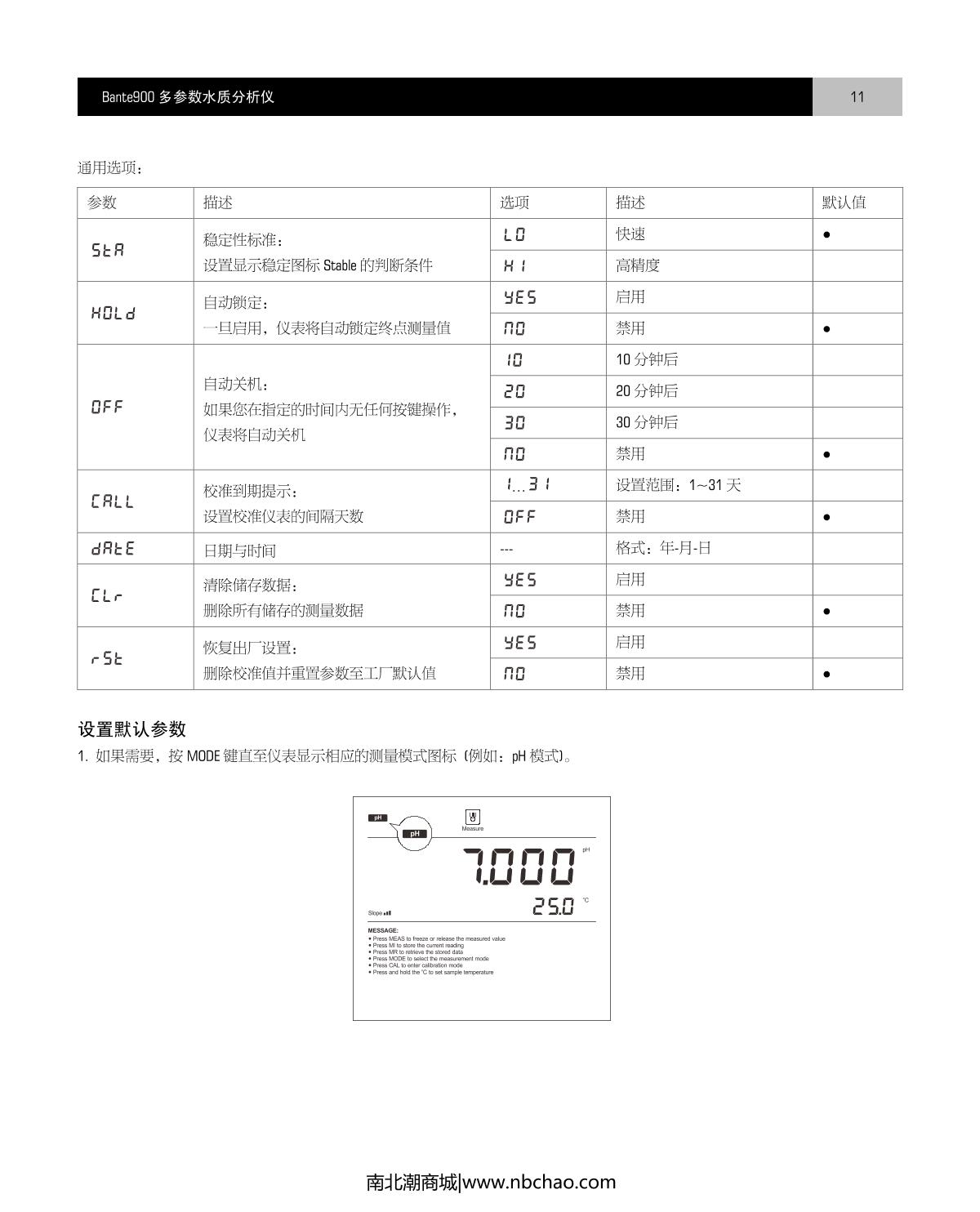 Bante Bante900-CN Laboratory multiparameter Water Quality MeterManual page 12