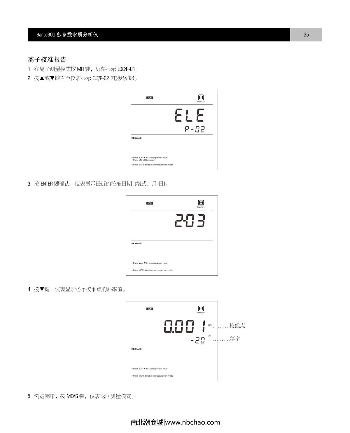 Bante Bante900-CN Laboratory multiparameter Water Quality MeterManual page 26